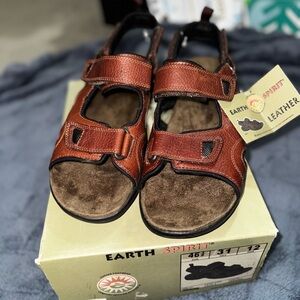 Earth Spirit Brown Leather Men's Sandals